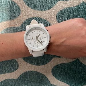 Armani Exchange white watch